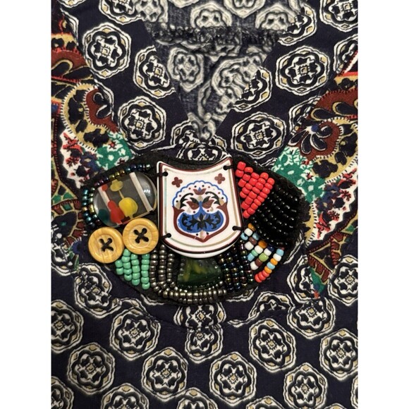 Step in Style Dress Tunic Embelished Boho L/XL Blue - Picture 2 of 8